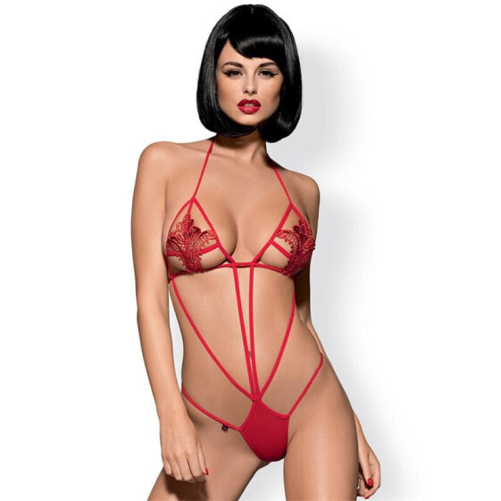 Эротический костюм Obsessive Luiza Teddy Red размер S/M