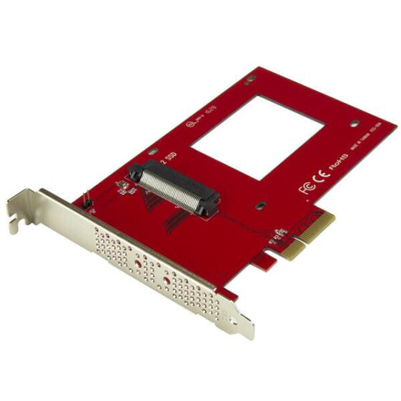 StarTech.com U.2 to PCIe Adapter for 2.5" U.2 NVMe SSD - SFF-8639 - x4 PCI Express 4.0 - PCIe - U.2 - PCIe 4.0 - Red - Activity - CE - FCC
