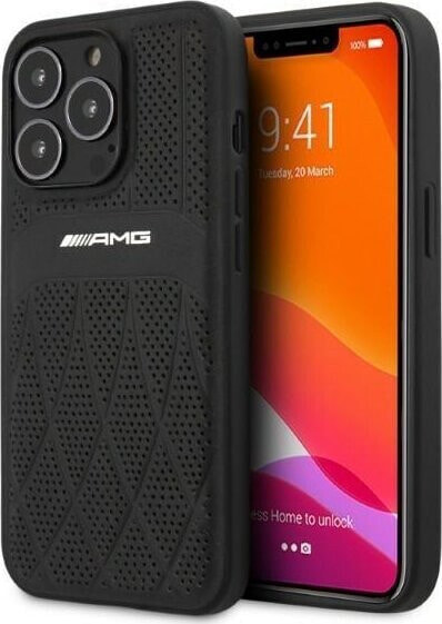 Mercedes AMG AMHCP13LOSDBK iPhone 13 Pro / 13 6,1" czarny/black hardcase Leather Curved Lines