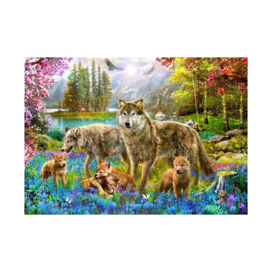 Puzzle Frühlingswolffamilie 1500 Teile