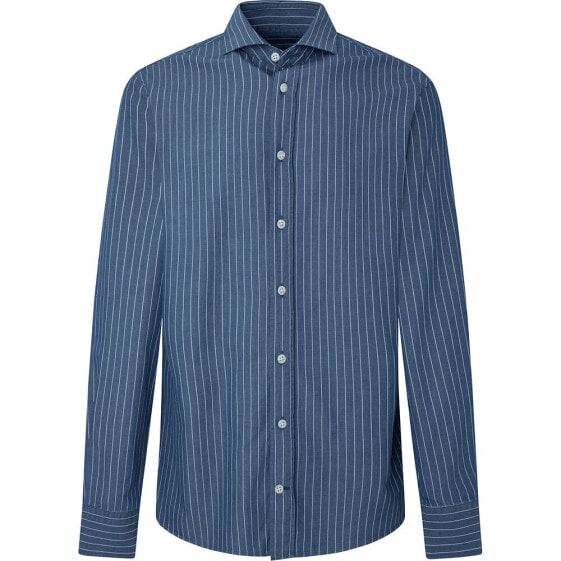 HACKETT Indigo Pinstripe long sleeve shirt