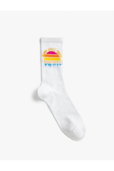 Носки Koton Slogan Embroidered Socks