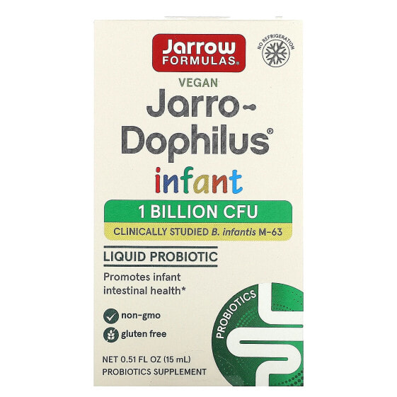 Пробиотик жидкий Vegan Jarro-Dophilus Infant, 1 миллиард КОЕ, 15 мл, Jarrow Formulas