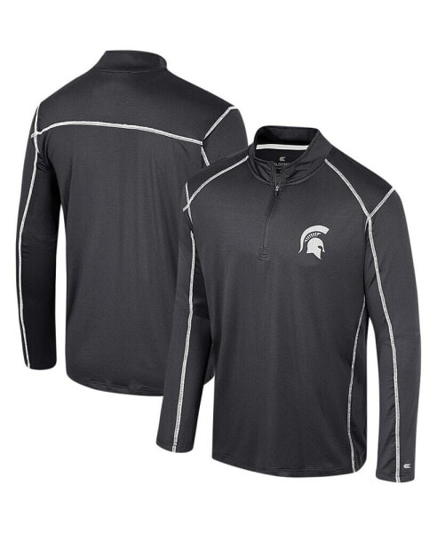 Men's Black Michigan State Spartans Cameron Quarter-Zip Windshirt