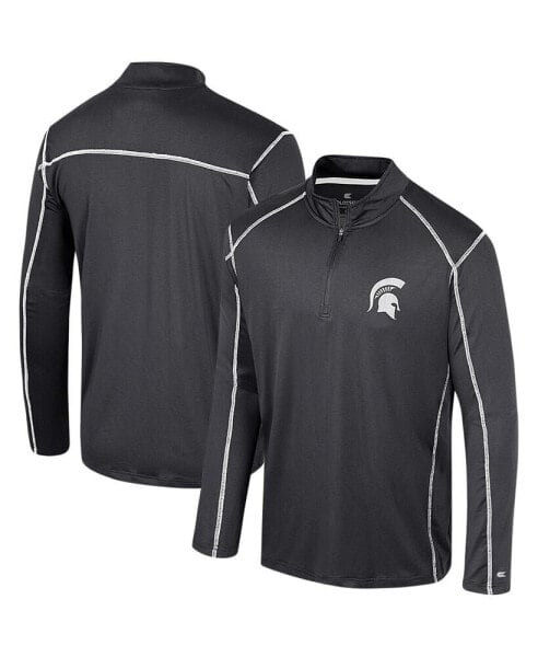 Темно-серая мужская куртка с молнией Cameron Quarter-Zip Windshirt Colosseum Spartans Michigan State