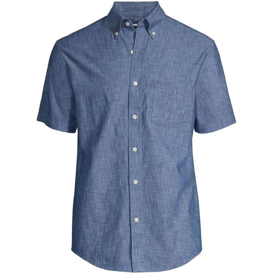 Men's Short Sleeve Button Down Chambray Shirt