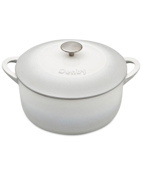 Natural Canvas Cast Iron 4.25 Qt. Round Covered Casserole