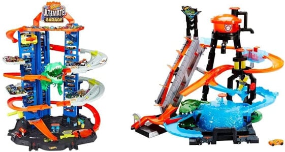 Детский гараж Hot Wheels 3 уровня Динозавр и 2 машинки в комплекте 22349₽