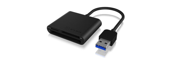Устройство для чтения карт памяти ICY BOX IB-CR301-U3 - CF,MicroSD (TransFlash),SD,SDHC,SDXC - черный - 5000 Мбит/с - Алюминий - USB 3.2 Gen 1 (3.1 Gen 1) - 44 г.