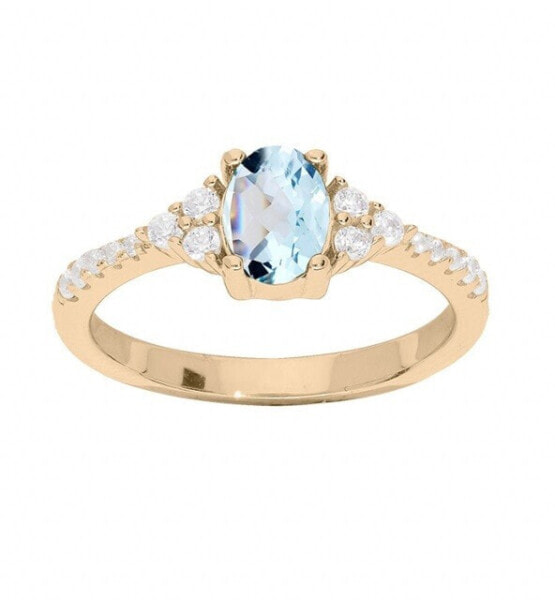 Beautiful gold-plated ring with topaz and zircons PO/SRC0203TZ