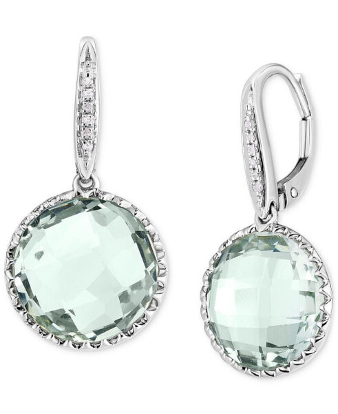 Серьги Macy's Green Quartz & Diamond