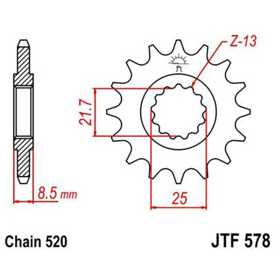 Звезда для велосипеда JT SPROCKETS 520 JTF578.17 передняя из стали