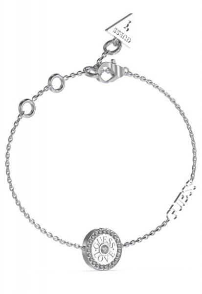 Decent steel bracelet with zircons Love Guess JUBB04082JWRHS
