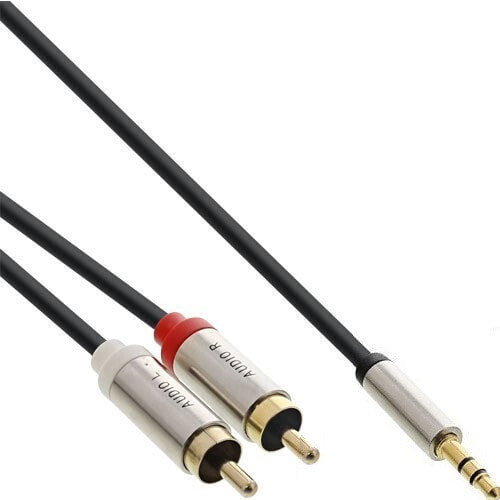 InLine Slim Audio Cable 3.5mm male / 2x RCA male 0.5m