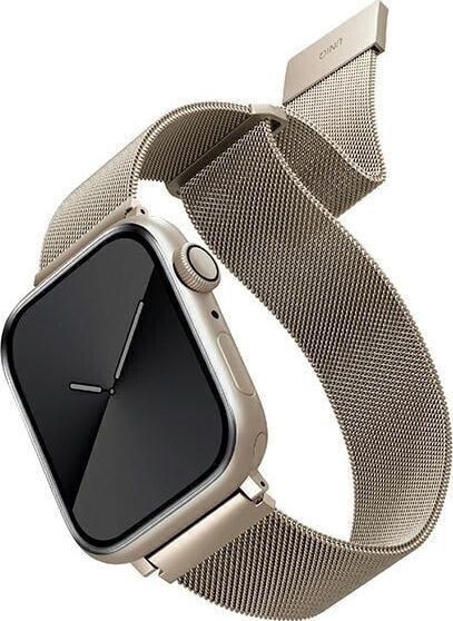 Аксессуары для умных часов бренд Uniq модель Pasek Dante для Apple Watch 4/5/6/7/SE 40/41mm из нержавеющей стали Starlight