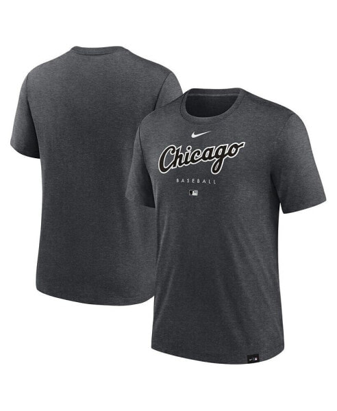 Men's Heather Charcoal Chicago White Sox Authentic Collection Early Work Tri-Blend Performance T-shirt