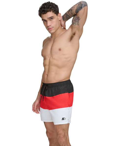 Men's Modern Euro Colorblocked 5" Volley Shorts