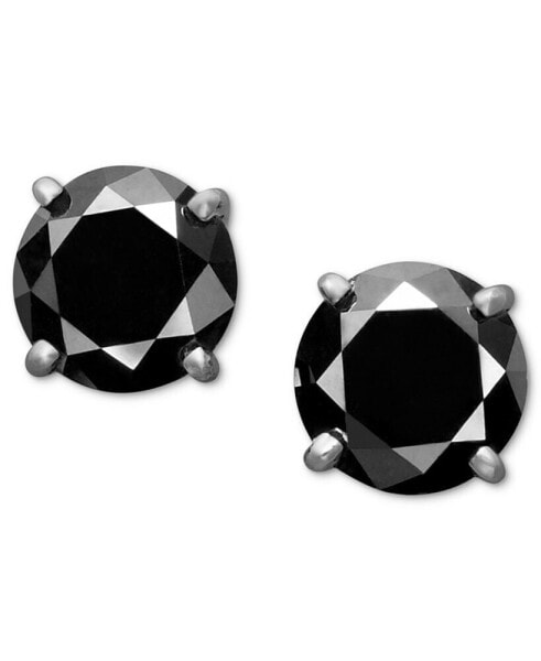 Black Diamond Stud Earrings (1-1/2 ct. t.w.) in 14k White or Yellow Gold