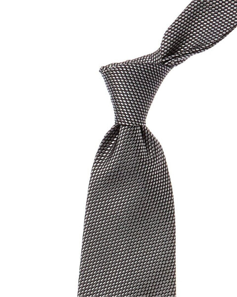 Brooks Brothers Medium Grey Block Solid Silk Tie Men's Grey Reg