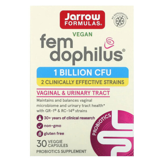 Витамины для женского здоровья Jarrow Formulas Vegan Fem Dophilus, 1 миллиард КОЕ, 60 капсул