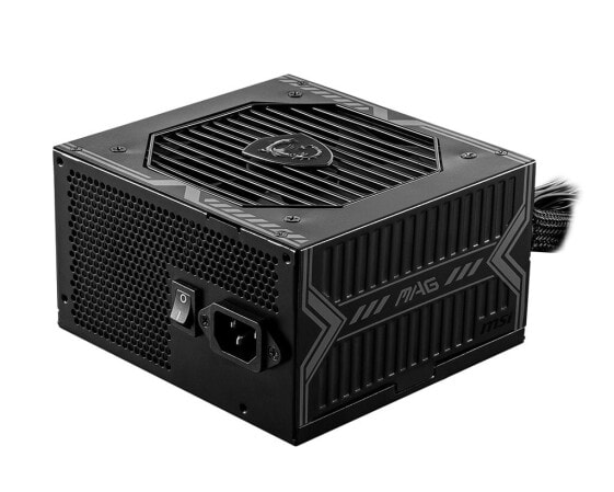 MSI MAG A650BN UK PSU '650W - 80 Plus Bronze certified - 12V Single-Rail - DC-to-DC Circuit - 120mm Fan - Non-Modular - Sleeved Cables - ATX Power Supply Unit - UK Powercord - Black' - 650 W - 100 - 240 V - 50 - 60 Hz - 10 A - 5 A - Active
