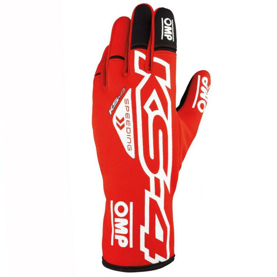 Картинговые перчатки OMP KS-4 Красный Белый XL