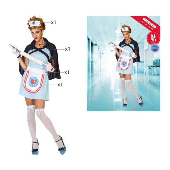 Costume for Adults Nurse Multicolour (4 Pieces) (4 pcs)