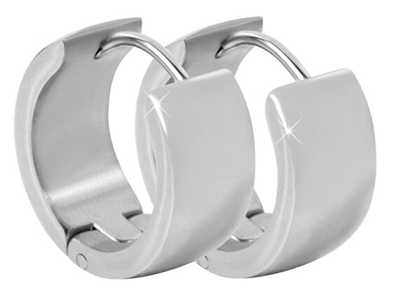 Wide ring steel earrings