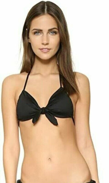 Shoshanna 262267 Women Black Solid Tie Front Bikini Top Swimwear Size C/D