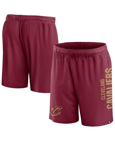 Men's Wine Cleveland Cavaliers Post Up Mesh Shorts