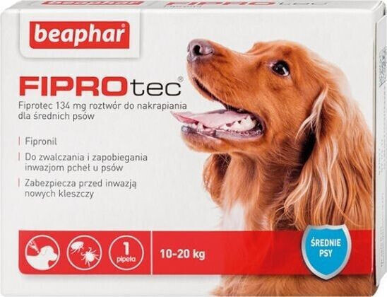 Beaphar Fiprotec M dla psów od 10 do 20 kg - 134mg