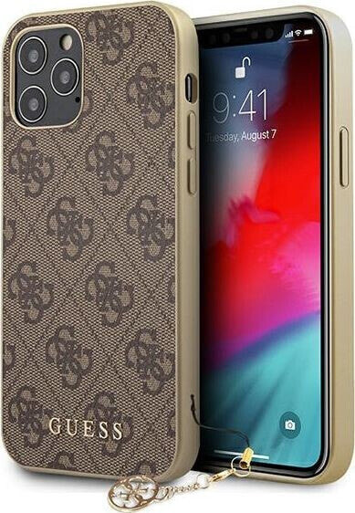 Guess Etui Guess GUHCP12LGF4GBR do iPhone 12 Pro Max 6,7 brązowy/brown hardcase 4G Charms Collection (111505) - om-70297