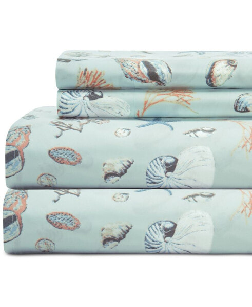 Coastal 4-Pc. Printed King Sheet Set