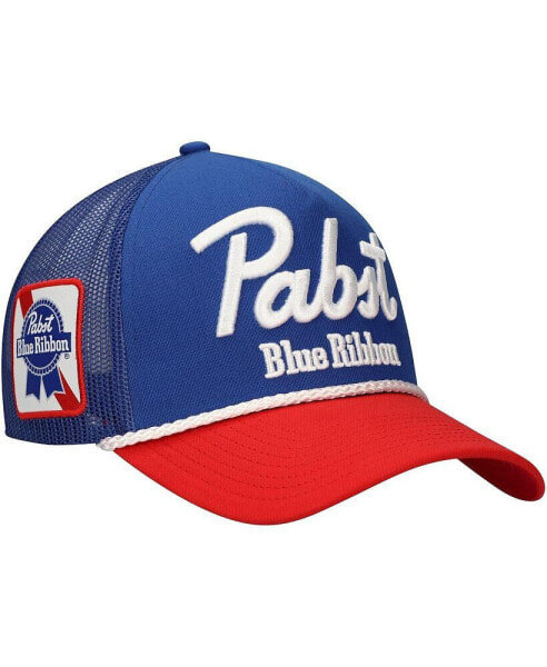 Men's Blue Pabst Blue Ribbon A-Frame with Rope Trucker Adjustable Hat