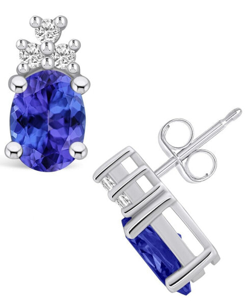 Серьги Macy's Tanzanite & Diamond Stud