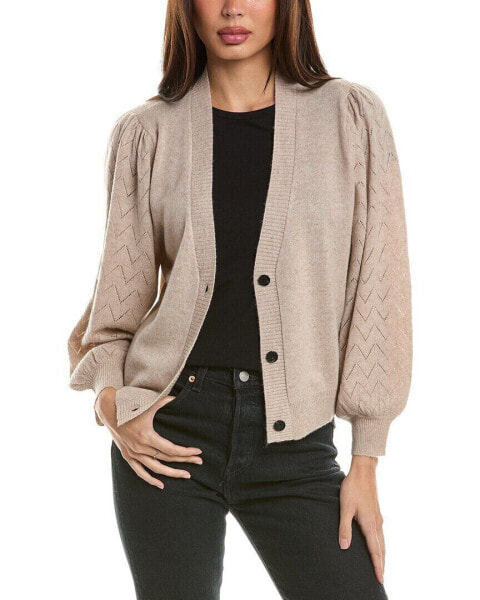 Two Bees Cashmere Pointelle Wool & Cashmere-Blend Cardigan Women's