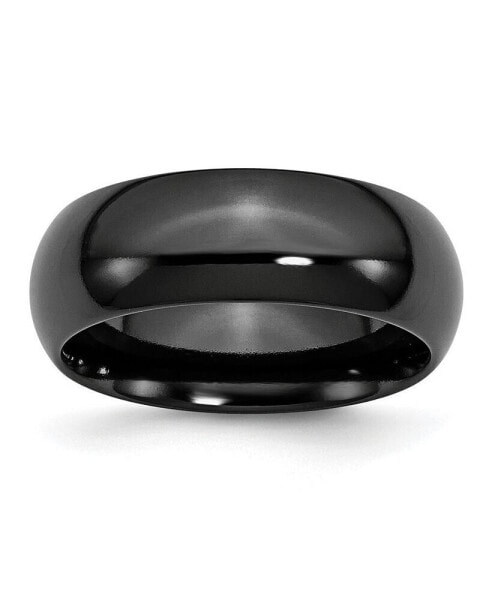 Titanium Black Ti Polished Wedding Band Ring
