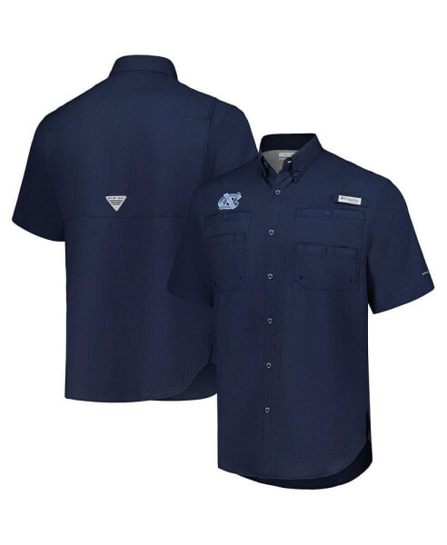 Men's Navy North Carolina Tar Heels PFG Tamiami Omni-Shade Button-Down Shirt