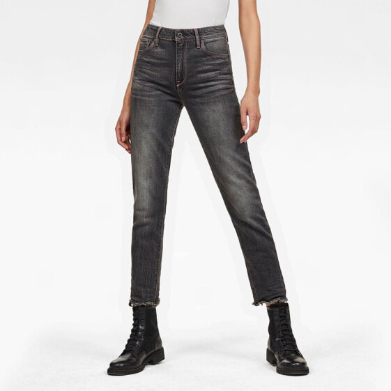 G-STAR 3302 Ripped High Waist Straight Ankle jeans