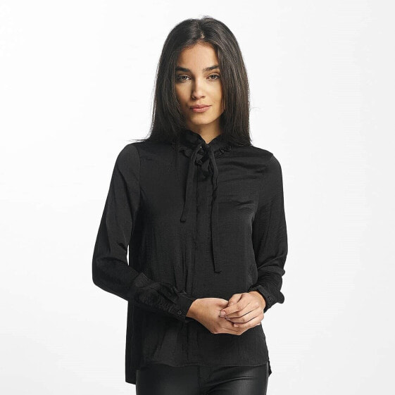 Vero Moda 154274 Women's Blouse Satin Long Sleeve Black Sz. Large