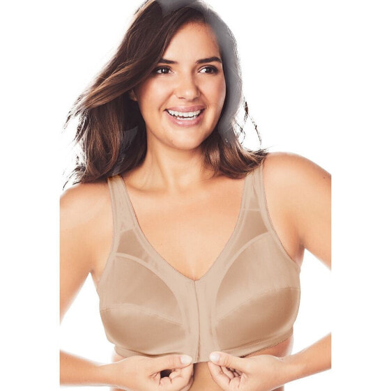 Plus Size Front-Close Satin Wireless Bra