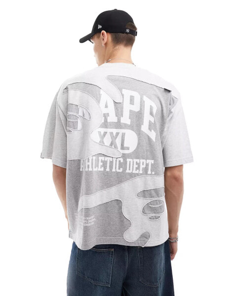 Aape By A Bathing Ape over sized t-shirt with cut and sew detail in grey