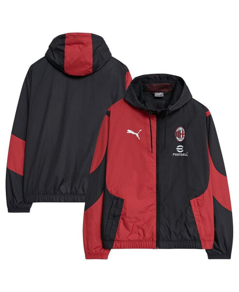 Men's Black AC Milan 2023/24 Pre-Match Full-Zip Hoodie Jacket