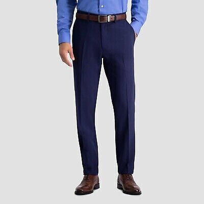 Haggar H26 Men's Flex Series Ultra Slim Suit Pants - Midnight Blue 34x30