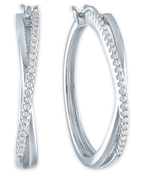 Серьги Macy's Crossover Hoop  Silver