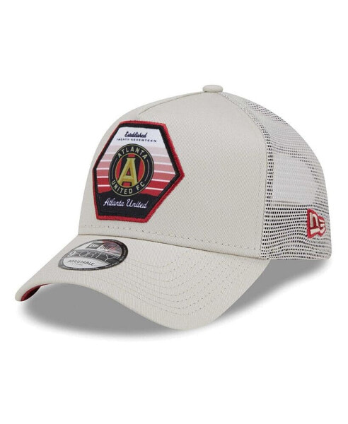 Men's Cream Atlanta United FC Established Patch 9FORTY A-Frame Trucker Adjustable Hat