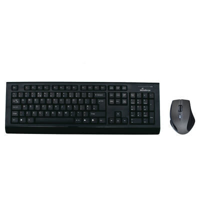 MEDIARANGE MROS104-UK - Full-size (100%) - Wireless - RF Wireless - QWERTY - Black - Grey - Mouse included