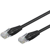 Wentronic CAT 6 Patch Cable - U/UTP - black - 10 m - Cat6 - U/UTP (UTP) - RJ-45 - RJ-45