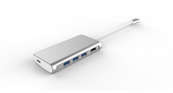 LMP USB-C Video Hub - USB 3.2 Gen 1 (3.1 Gen 1) Type-C - HDMI,USB 3.2 Gen 1 (3.1 Gen 1) Type-A,USB 3.2 Gen 1 (3.1 Gen 1) Type-C - 5000 Mbit/s - Silver - Aluminium - MacBook - iMac