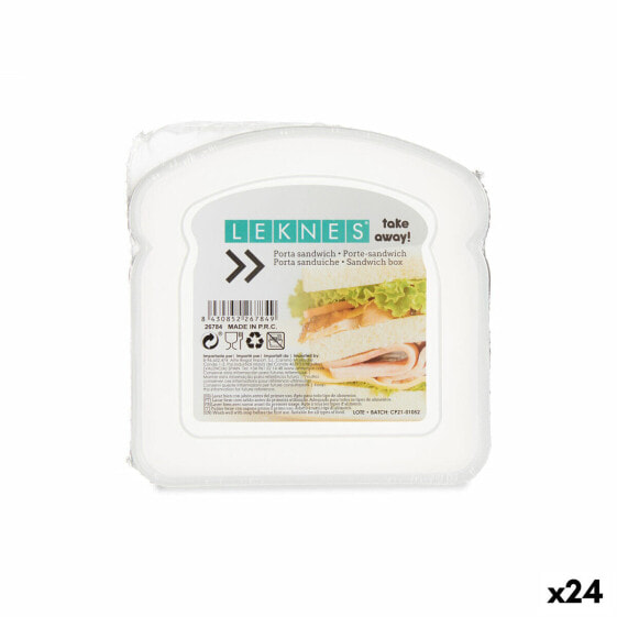Контейнер для бутерброда Прозрачный Пластик 12 x 4 x 12 cm (24 штук)